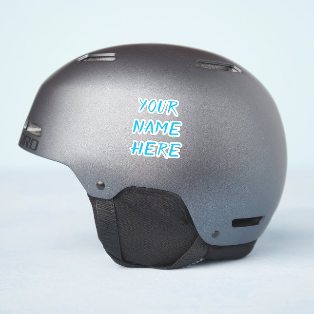 Adesivos de Capacete Azul com Texto de Nome Person (Lado do capacete)