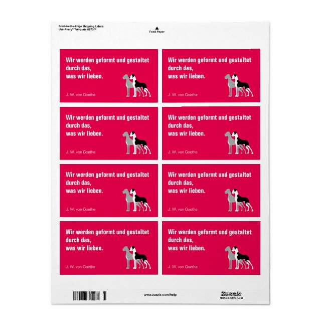 Adesivos de carta de Dogue Alemão (Toda a folha)
