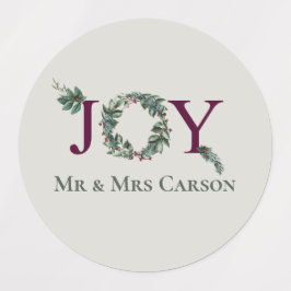 Adesivos de cartão de felicitações de Joy Holidays
