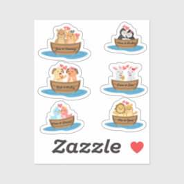 Adesivos de Casais de Animais Fofos