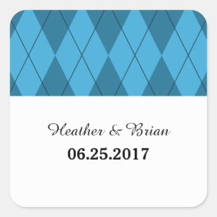 Adesivos de Casamento Argyle Azul