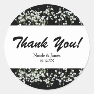Adesivos de casamento Black & White Babys Breath