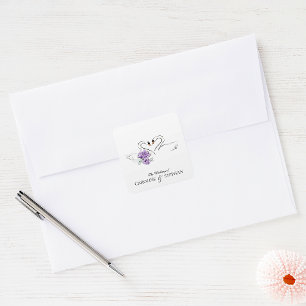 Adesivos de Casamento Coração Floral Casal de Cisn