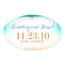 adesivos de casamento da baunilha azul-ombre