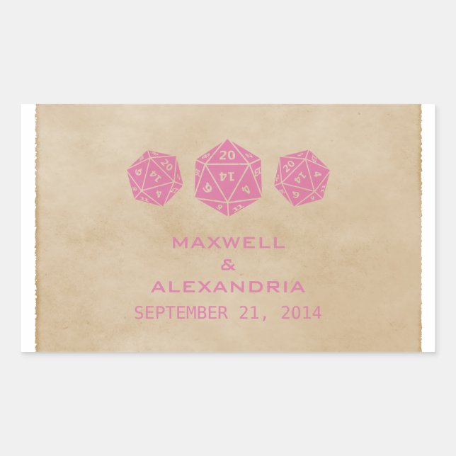 Adesivos de Casamento de Jogadores de Gelo D20, Gr (Frente)