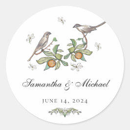 Adesivos de Casamento de Pássaros de Amor