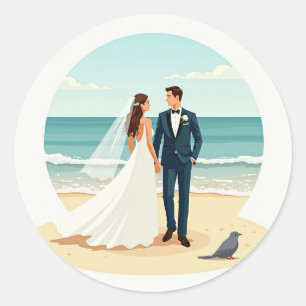 Adesivos de Casamento de Praia