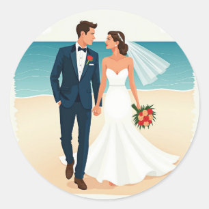 Adesivos de Casamento de Praia