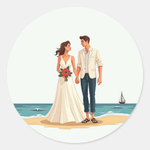 Adesivos de Casamento de Praia