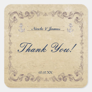 Adesivos de casamento de praia elegante náutico vi