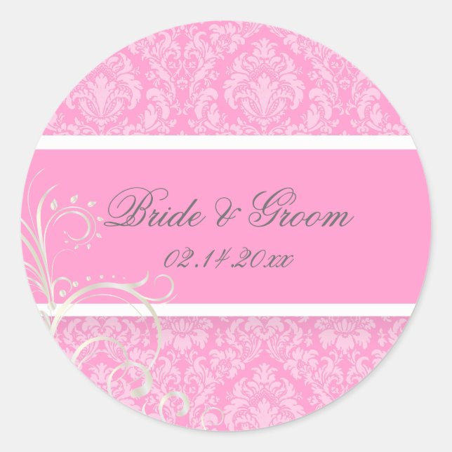 Adesivos de casamento em damasco moiré da PixDezin (Frente)