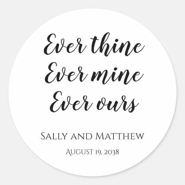 Adesivos de Casamento Ever Thine Ever Mine Ever Ou (Frente)