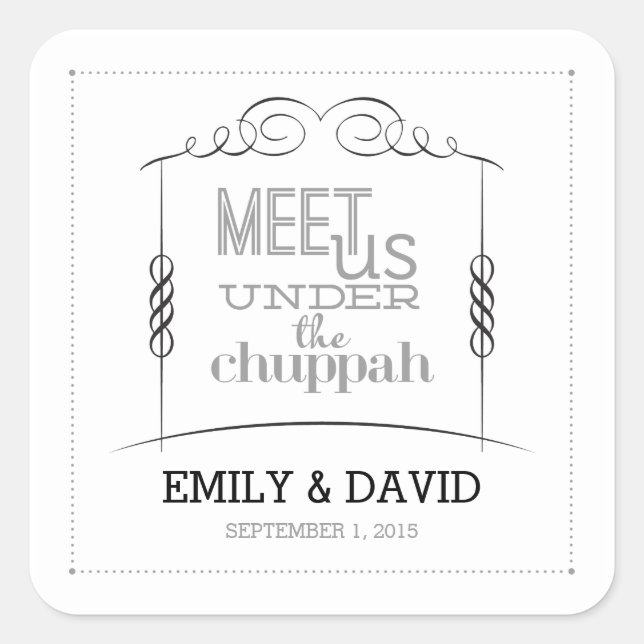 Adesivos de Casamento Judaico Sob a Chuppah (Frente)