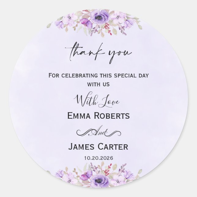 Adesivos de Casamento Lavanda - Decais Florais de  (Frente)