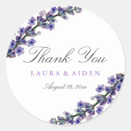 Adesivos de casamento lavanda elegantes