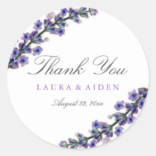 Adesivos de casamento lavanda elegantes