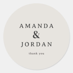 Adesivos de Casamento Minimalistas Bege Elegante