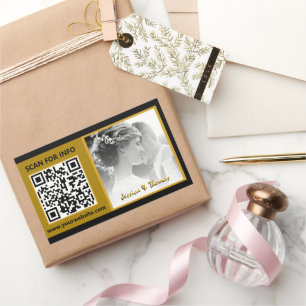 Adesivos de Casamento Modernos, Código QR, Foto, P