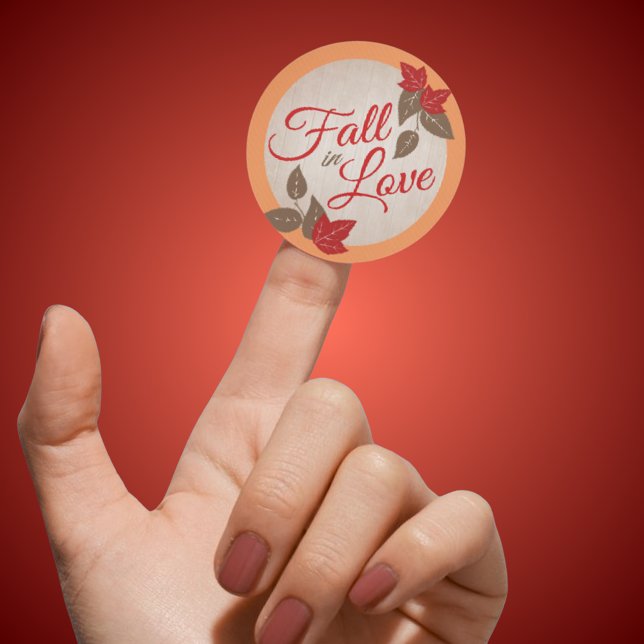 Adesivos de Casamento ou Chá de Noiva para Outono (Fall Leaves Fall in Love Wedding or Bridal Shower Stickers for Favors, Envelope Seals & More)