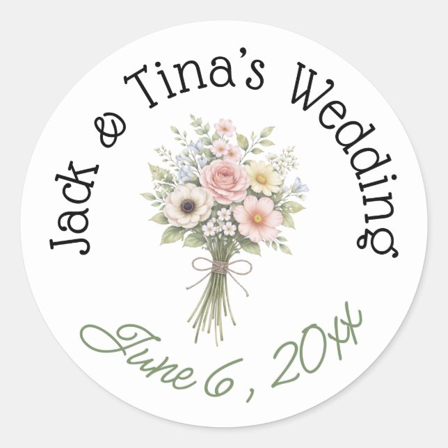 Adesivos de casamento personalizados (Frente)