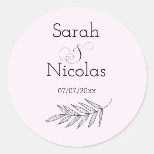 Adesivos de casamento personalizados minimalistas