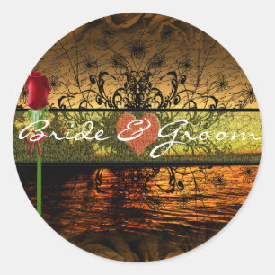 Adesivos de Casamento Pôr do Sol Elegante