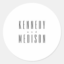Adesivos de casamento preto e branco minimalistas
