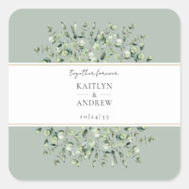 Adesivos de casamento Sage Verde Eucalipto Juntos