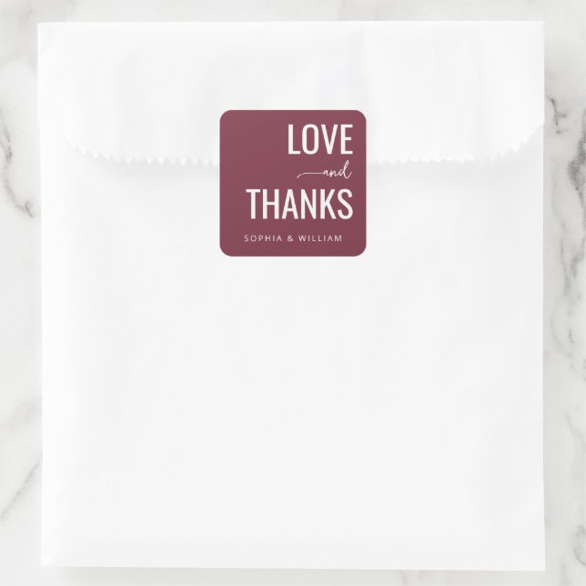 Adesivos de casamento tipográficos marrom quente (Bolsa)
