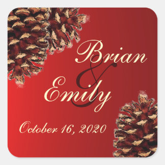 Adesivos de casamentos de pínus vermelhos russos