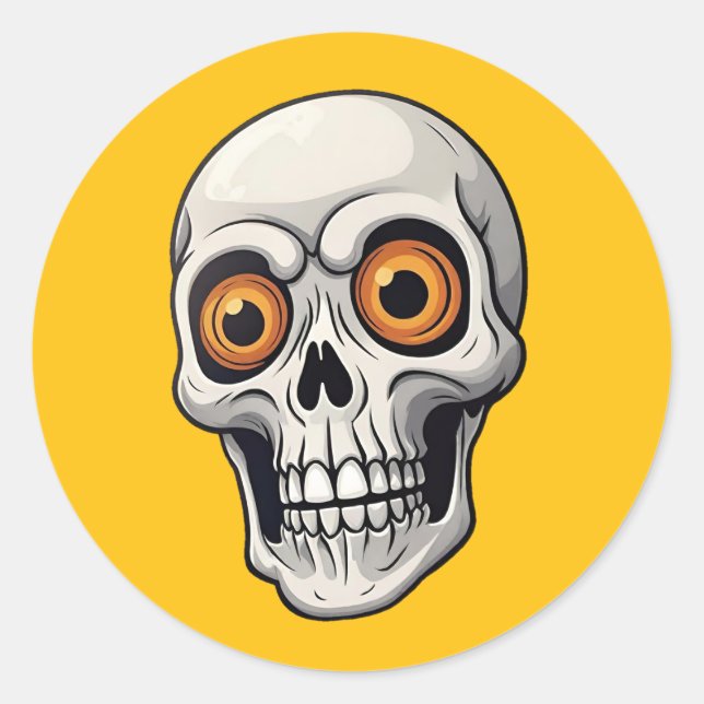 Adesivos de Caveira de Halloween Assustadores (Frente)