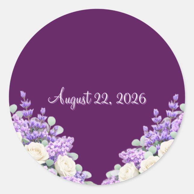 Adesivos de Celebração Lilás e Lavanda (Frente)