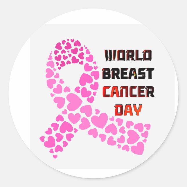 Adesivos de celebrações do Dia Mundial do Cancer d (Frente)
