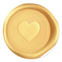 Adesivos de Cera de Selagem de Coração Dourado par