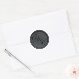 Adesivos de cera preta com monograma personalizado