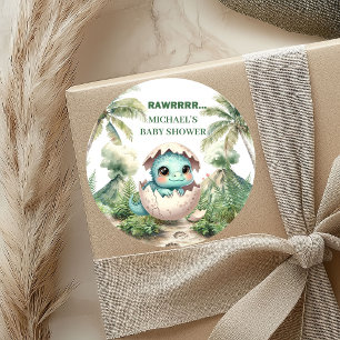 Adesivos de Chá de Bebê de Ovo de Dinossauro Queim