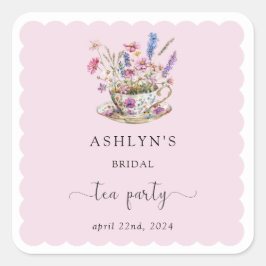Adesivos de Chá de Bebê Floral para Noiva