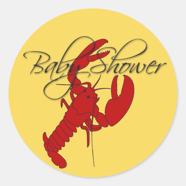Adesivos de Chá de Bebê Lagostim Red Lobster (Frente)