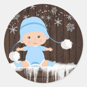 Adesivos de Chá de Bebê Menino Floco de Neve