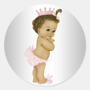 Adesivos de Chá de Bebê Princesa Rosa Vintage