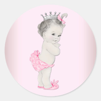 Adesivos de Chá de Bebê Princesa Rosa Vintage