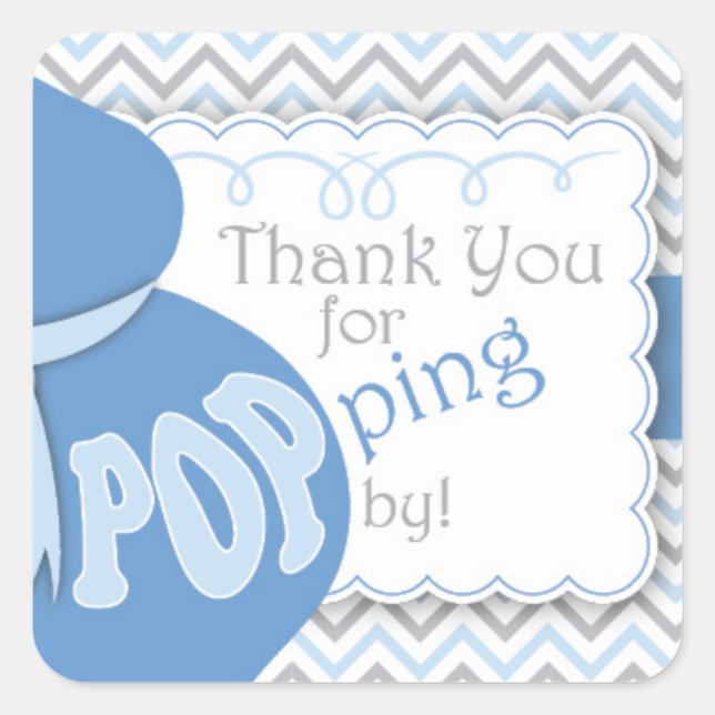 Adesivos de Chá de fraldas de Bump Blue Belly (Frente)