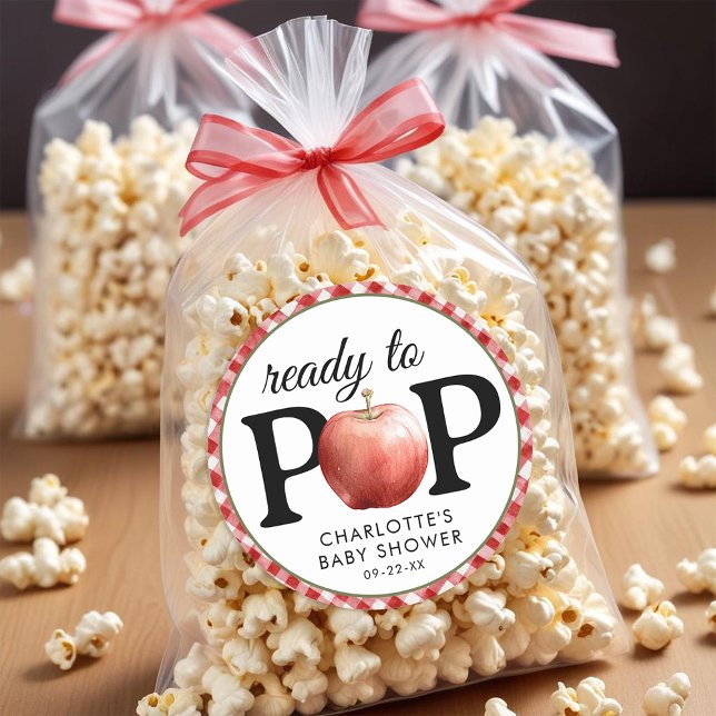 Adesivos de Chá de fraldas "Pronto para Pop" da Ap (POP Baby Shower Sticker)