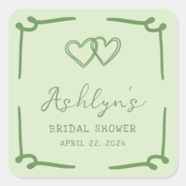 Adesivos de Chá de Panela de Noiva com Coração Ver