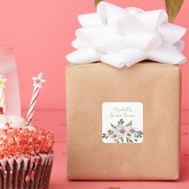 Adesivos de chá de panela de noiva com margarida b (Festa)