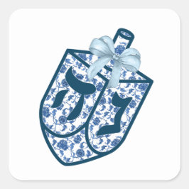 Adesivos de Chinoiserie Dreidel Azul Deslumbrante