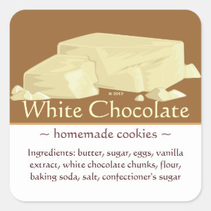 Adesivos de chocolate branco quadrados personaliz