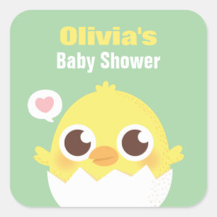 Adesivos de Chuveiro de Bebê de Franguinho Fofo Pr