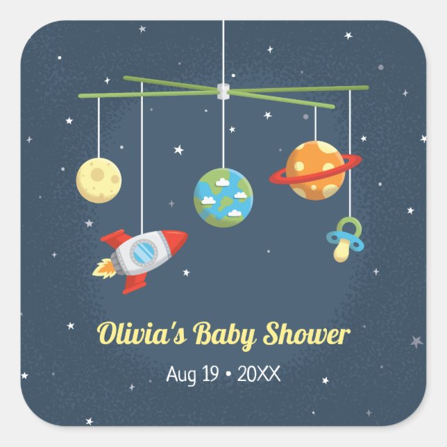 Adesivos de Chuveiro de Bebê Menino Outer Space Cr (Frente)