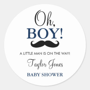 Adesivos de Chuvinha de Bebê com Bigode Oh Boy